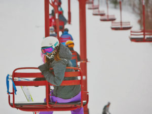 Skier on lift